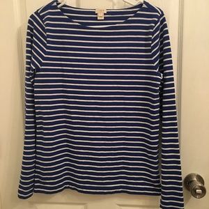 J. Crew Nautical Style Stripe Boatneck Top Shirt